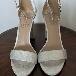 Sam Edelman Silver Block Heel Sandals